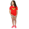 Miniatyrbild 5 av 6: Wonder Woman Girls Logo Bomull T-shirt 7-8 År Röd Red 7-8 Years