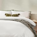 Miniatyrbild 3 av 4: Yard Mallow Tie Detail Cotton Bow Duvet Cover Set Single Warm W Warm White Single