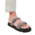 Miniatyrbild 1 av 2: Where's That From Damskor/Dam Define Diamante PU Platta Sandaler Black 7 UK