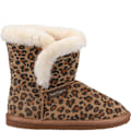 Miniatyrbild 4 av 4: Hush Puppies flickor Ashlynn leopardmönstrade mockasiner i mocka 1 UK Le Leopard 1 UK