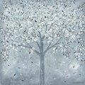 Miniatyrbild 2 av 2: Diane Demirci Glimmande Blad Canvas Print 60cm x 60cm Grå/V Grey/White/Brown 60cm x 60cm