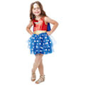 Miniatyrbild 1 av 3: Wonder Woman Flickor Premium Kostym 5-6 År Blå/Röd/Guld Blue/Red/Gold 5-6 Years