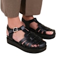 Miniatyrbild 1 av 2: Where's That From Dam/Damer Louisiana PU Flerspänne Sandaler Black 3 UK