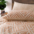 Miniatyrbild 2 av 4: Furn Tanza Global Geometrisk Påslakan Set Enkelsäng Terrakotta Terracotta Single