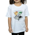 Miniatyrbild 3 av 5: Harry Potter T-shirt i bomull med Hogwarts-vapen, målad, för flickor, 5-6 år White 5-6 Years