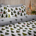 Miniatyrbild 3 av 4: Furn Evergreen Borstad Bomullsduvetöverdrag Set Singel Grön Tall Pine Green Single