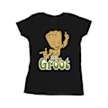 Miniatyrbild 1 av 4: Guardians Of The Galaxy Dam/Kvinnor Groot Dans Bomull T-shirt Black XXL