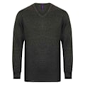 Miniatyrbild 1 av 3: Henbury Herr Bomull Akryl V-ringad Sweatshirt XS Gråmelerad Grey Marl XS