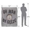 Miniatyrbild 5 av 6: Rick And Morty Oh Man Oh Geeze Filt En Storlek Flerfärgad Multicoloured One Size