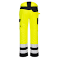 Miniatyrbild 2 av 2: Portwest PW2 Varselbyxor för män 46R Gul/Svart Yellow/Black 46R