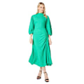Miniatyrbild 1 av 3: Principles Dam/Dam Ruched Jersey Textured Midi Klänning 20 U Green 20 UK