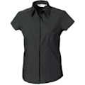 Miniatyrbild 3 av 5: Russell Collection Dam/Kvinnor Kortärmad Poly-Bomull Easy Care Poplin Skjorta 2XL Svart Black 2XL