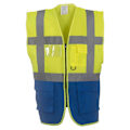 Miniatyrbild 1 av 2: Yoko Unisex Adult Executive Hi-Vis Waistcoat M Gul/Royal Blå Yellow/Royal Blue M