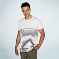 Miniatyrbild 4 av 4: Front Row Vuxen Unisex Breton Randig T-shirt XXL Vit/Marinblå White/Navy XXL