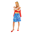 Miniatyrbild 3 av 3: Wonder Woman Dam/Dam Deluxe Kostym S Röd/Blå/Guld Red/Blue/Gold S
