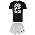 Miniatyrbild 1 av 3: AC/DC Unisex Vuxen För Dem Som Ska Rocka Gitarr Kort Pyjamas Black/Grey M