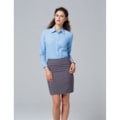 Miniatyrbild 4 av 6: Russell Collection Dam/Kvinnors Långärmad Easy Care Oxford S Oxford Blue M