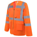 Miniatyrbild 3 av 4: Yoko Mens Executive Hi-Vis Långärmad Säkerhetsväst (2-pack) Hi Vis Orange 2XL