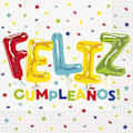 Miniatyrbild 1 av 2: Unika fest Feliz Cumpleanos pappersservetter (16-pack) One Si White One Size