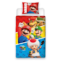 Miniatyrbild 1 av 5: Super Mario Bros Jump Vändbart Påslakanset Enkelt Multico Multicoloured Single