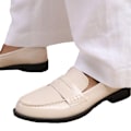 Miniatyrbild 2 av 2: Where's That From Dam/Damer Houston Lackläder Slip-on Cream 8 UK Wide