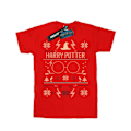 Miniatyrbild 1 av 3: Harry Potter Julmönstrad T-shirt för pojkar 9-11 år Röd Red 9-11 Years