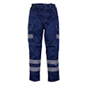 Miniatyrbild 1 av 2: Yoko Hi-Vis Cargo-byxor för män med knäskyddsfickor 34in Reg Navy 34in Reg