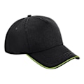 Miniatyrbild 1 av 2: Beechfield Authentic 5-Panel Cap One Size Svart/Limegrön Black/Lime Green One Size