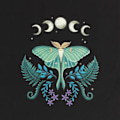 Miniatyrbild 3 av 3: Something Different Luna Moth Bomull Tote Bag One Size Svart/Grön Black/Green/White One Size