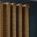 Miniatyrbild 2 av 3: Paoletti New Galaxy Chenille Öglettgardiner 168cm x 183cm Guld Gold 168cm x 183cm