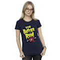 Miniatyrbild 2 av 4: Netflix Dam/Kvinnor Stranger Things You Better Run Bomull T-Shirt S Navy Blue S