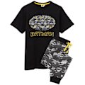 Miniatyrbild 1 av 3: Batman herrlogotyp kamouflage lång pyjamas set S svart/grå Black/Grey S