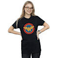 Miniatyrbild 4 av 6: Wonder Woman Dam/Damer Logotyp Bomull Boyfriend T-shirt L Svart Black L