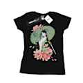 Miniatyrbild 1 av 3: Disney Dam/Kvinnor Mulan Magnolia Collage Bomull T-shirt S Svart Black S