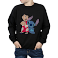 Miniatyrbild 1 av 6: Lilo & Stitch Klassisk Sweatshirt för Pojkar 7-8 År Svart Black 7-8 Years