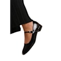 Miniatyrbild 3 av 4: Where's That From Dam/Damer Minsk Lackläder Spänne Detalj Låg Klack Pumps 8 UK Svart Black 8 UK