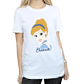 Miniatyrbild 3 av 5: Disney Princess Dam/Damer Askungen Silhuett Bomull Pojkvän T-shirt White M