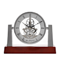 Miniatyrbild 1 av 4: Wm.Widdop Mantel Clock Skeletturverk Strålkastarstil En Silver One Size