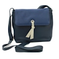 Miniatyrbild 1 av 2: Eastern Counties Leather Dam/Dam Zada Läderhandväska En Navy/Cobalt Blue One Size