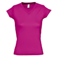 Miniatyrbild 1 av 3: SOLs Dam/Kvinnor Moon V-ringad Kortärmad T-shirt XL Fuchsia Fuchsia XL