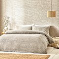 Miniatyrbild 1 av 5: Yard Bouclé Textured Påslakan Set Enkelsäng Greige Greige Single