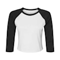 Miniatyrbild 1 av 3: Bella + Canvas Dam/Kvinnor Raglan 3/4 Ärm Skörde T-Shirt XXL White/Black XXL