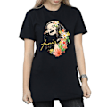Miniatyrbild 3 av 5: Janis Joplin Dam/Kvinnor Blommig Mönster Bomull Pojkvän T-shirt Black M