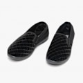 Miniatyrbild 5 av 5: Zedzzz herr Kevin Velour Twin Gusset tofflor 7 UK svart Black 7 UK