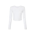 Miniatyrbild 1 av 3: Bella + Canvas Dam/Dam Plain Micro-Rib Långärmad Crop Solid White 10 UK - 12 UK