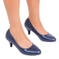 Miniatyrbild 3 av 3: Var är det ifrån Dam/Dam Shea Faux Suede Låg Klack Court Dark Blue 5 UK