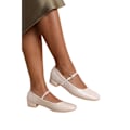 Miniatyrbild 3 av 3: Where's That From Dam/Damer Minsk Patent Faux Läder Spänne Cream 6 UK Wide
