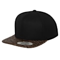 Miniatyrbild 1 av 3: Yupoong Flexfit Unisex Läder Snapback Cap One Size Svart/Strut Black/Ostrich One Size