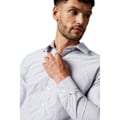 Miniatyrbild 3 av 4: Burton Herr Multi Stripe Easy-Iron Slim Formal Skjorta 17in Vit White 17in