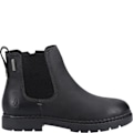 Miniatyrbild 3 av 5: Hush Puppies Boys Mini Preston Läder Chelsea Boots 1 UK Svart Black 1 UK